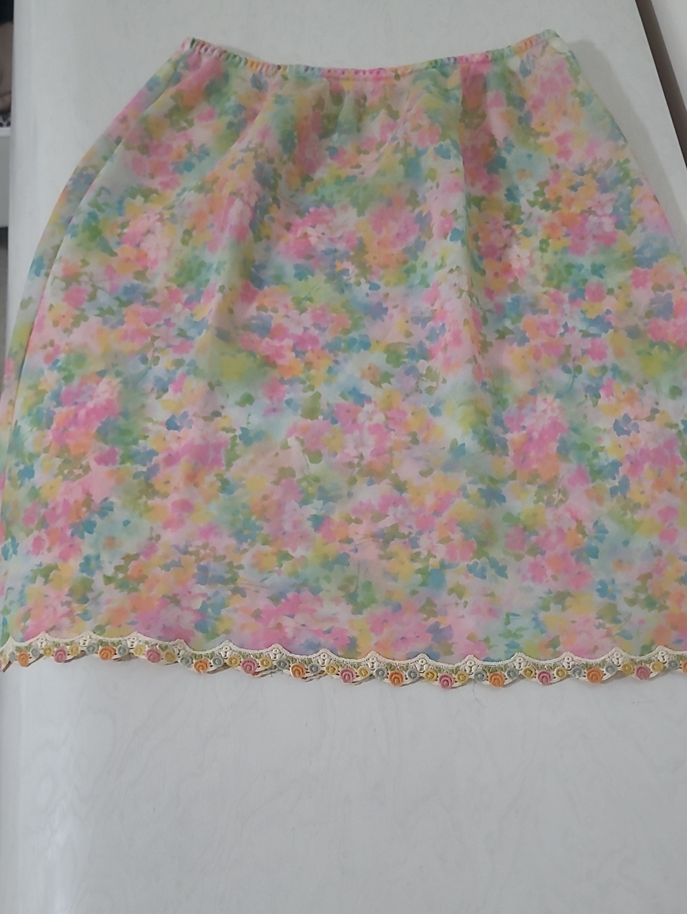 Slip Saks Fifth Pastel Floral Slip As Shown. Beautiful Vintage Design